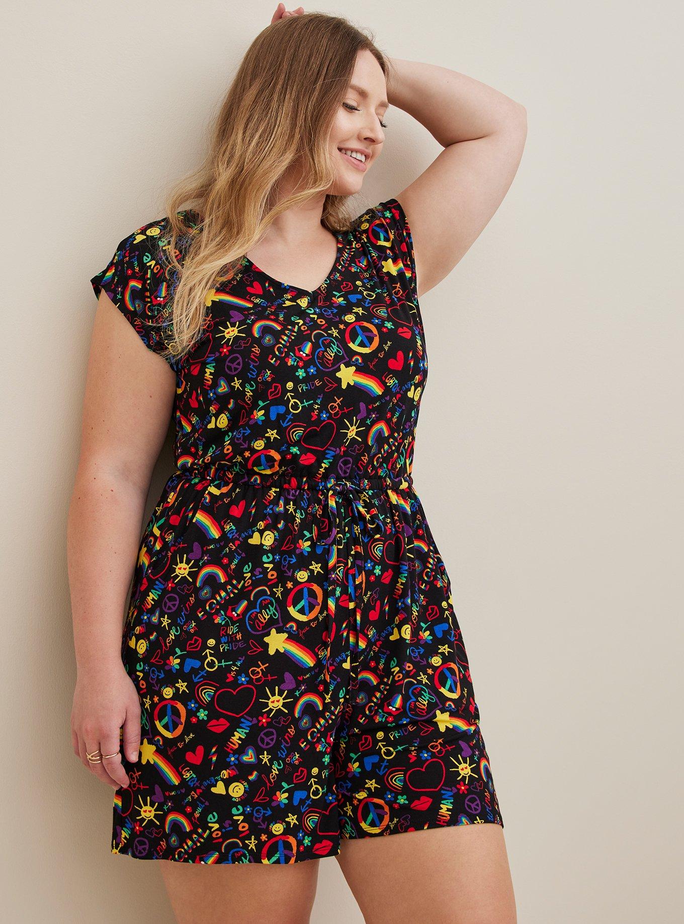 Plus size hotsell rainbow romper