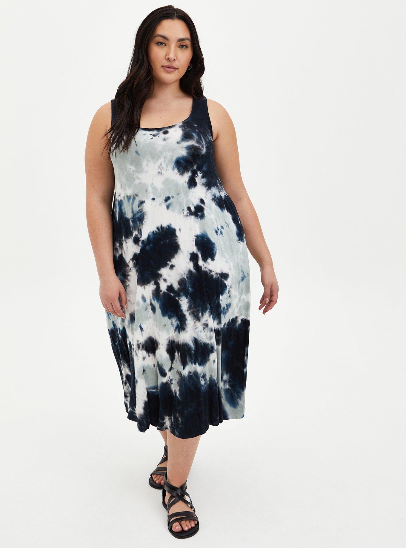 Plus Size Multi Tie Dye Super Soft Midi Dress Torrid