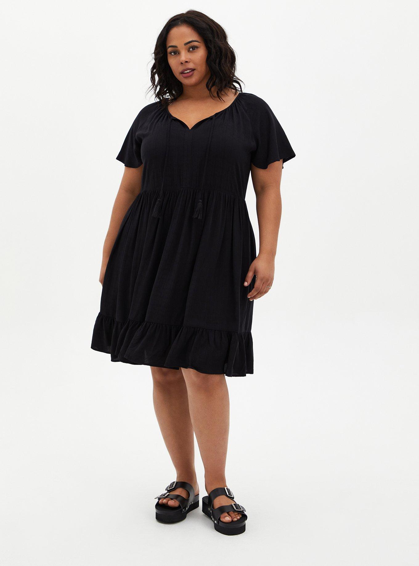 Black babydoll dress plus sale size