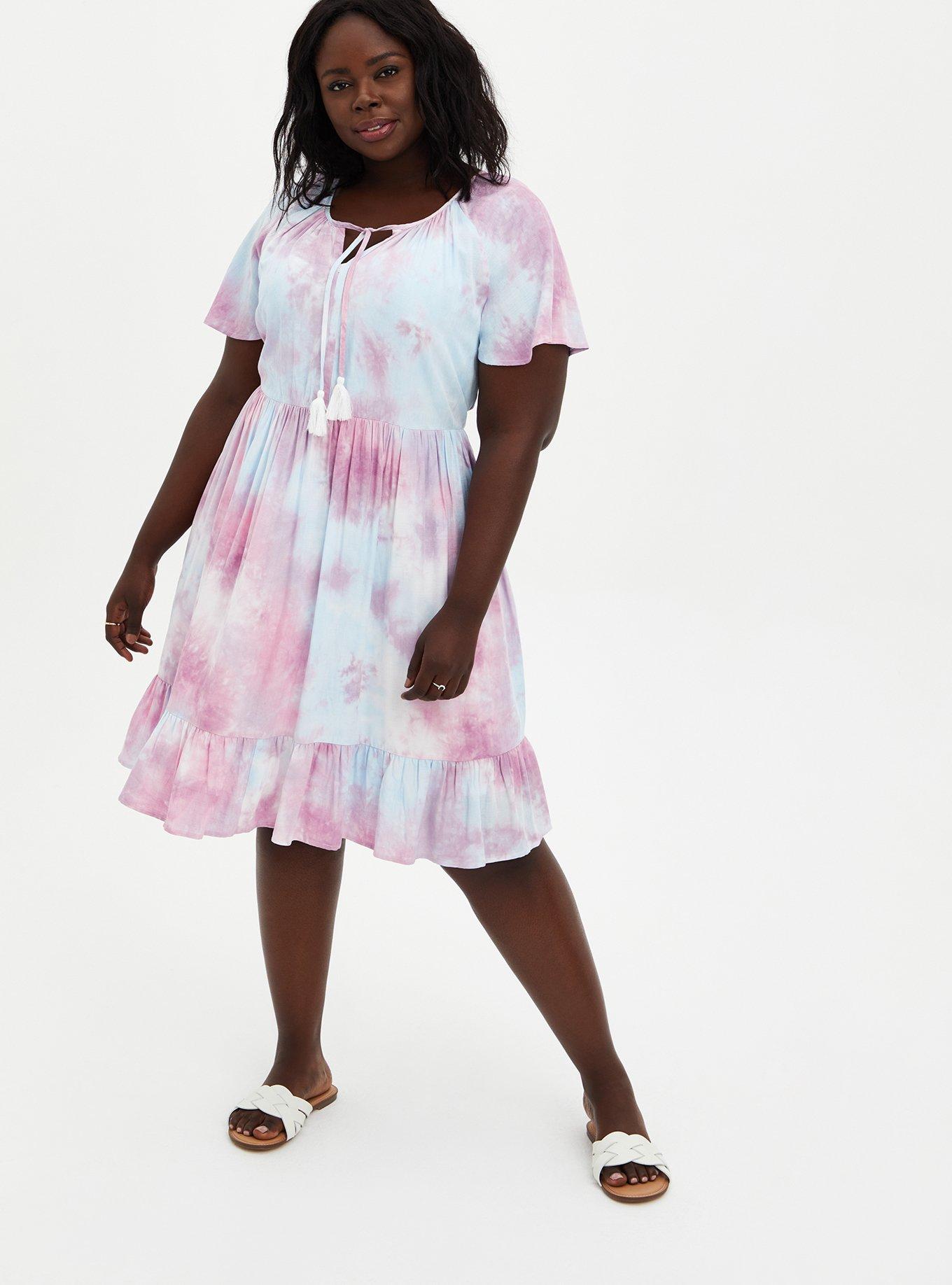 cotton candy la tie dye dress Cotton Candy Dress, Cotton Candy LA Twirl Mini Flare Dress, Tie Dye Mini  Dress,