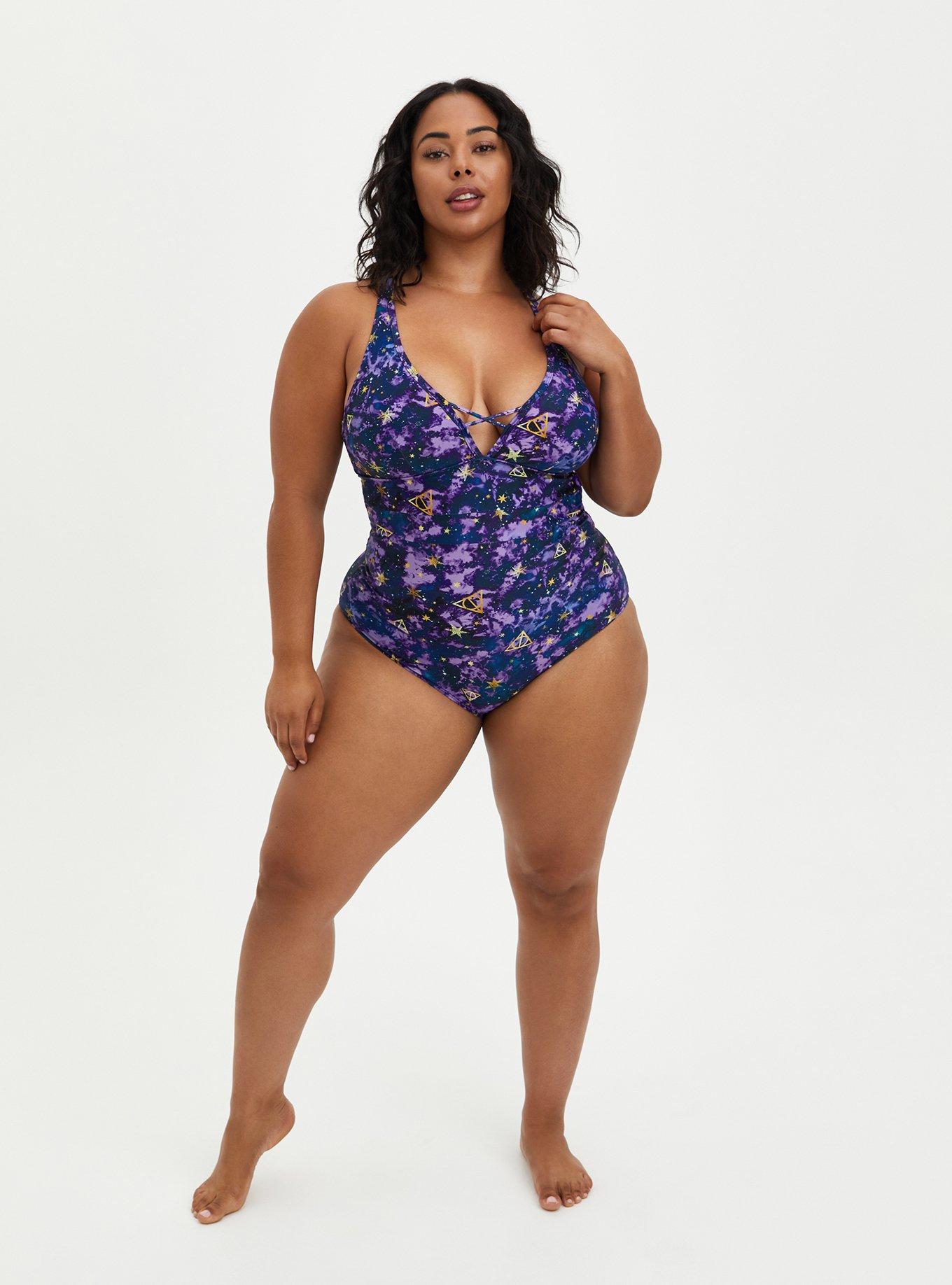 Marvel Hot Topic Torrid Plus 0 Large Bathing Swim Suit 2 p Set