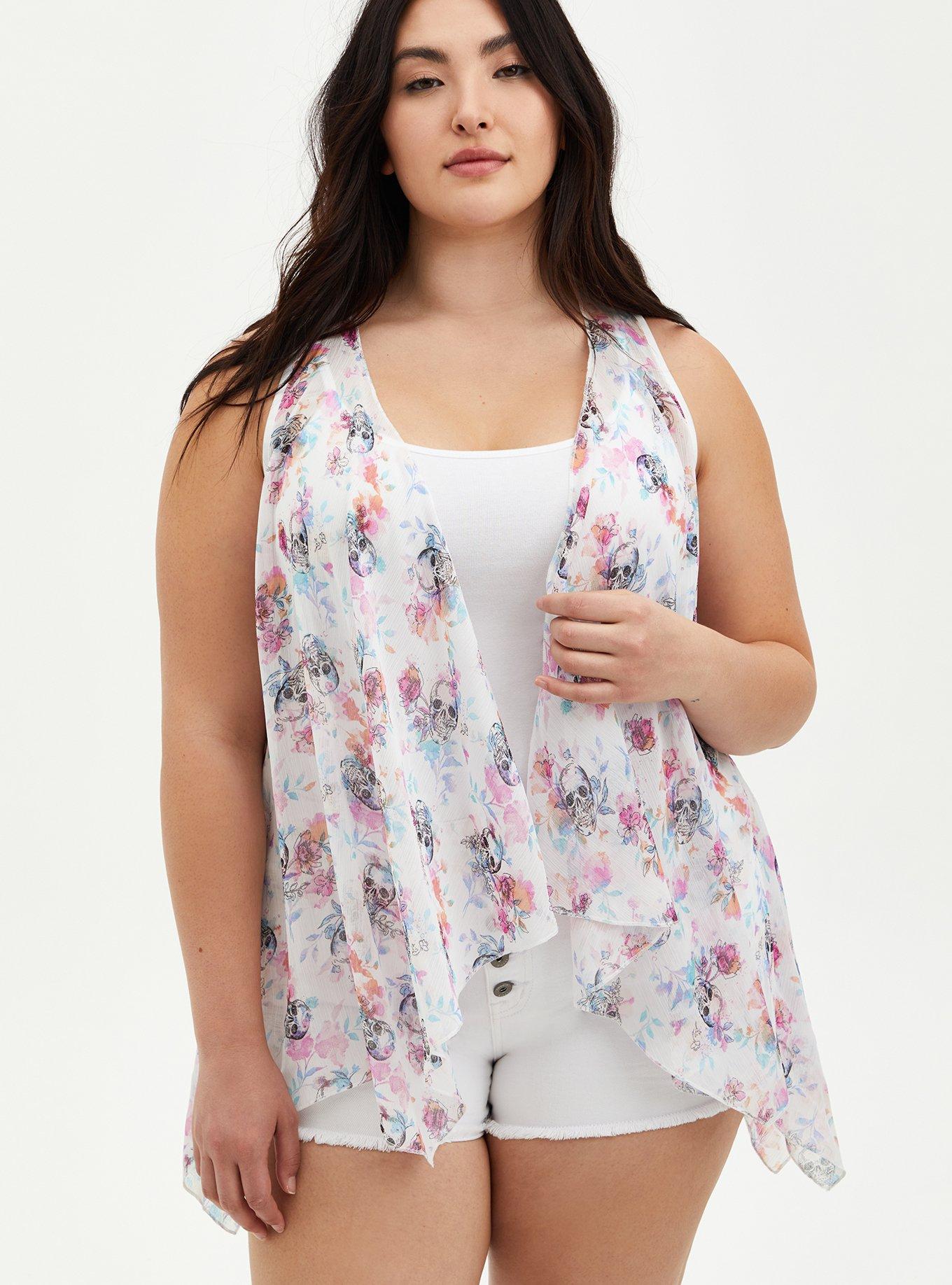 Plus size store chiffon vest