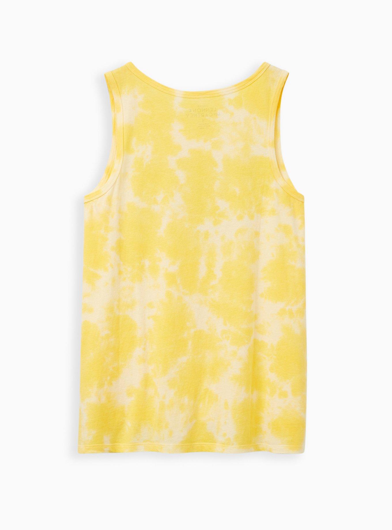 Plus Size Yellow Tie-Dye Beatles Tank, MINERAL YELLOW, alternate