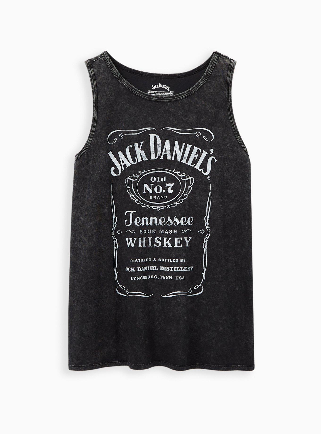 Plus Size - Classic Fit Crew Tank - Jack Daniels Mineral Wash Black ...