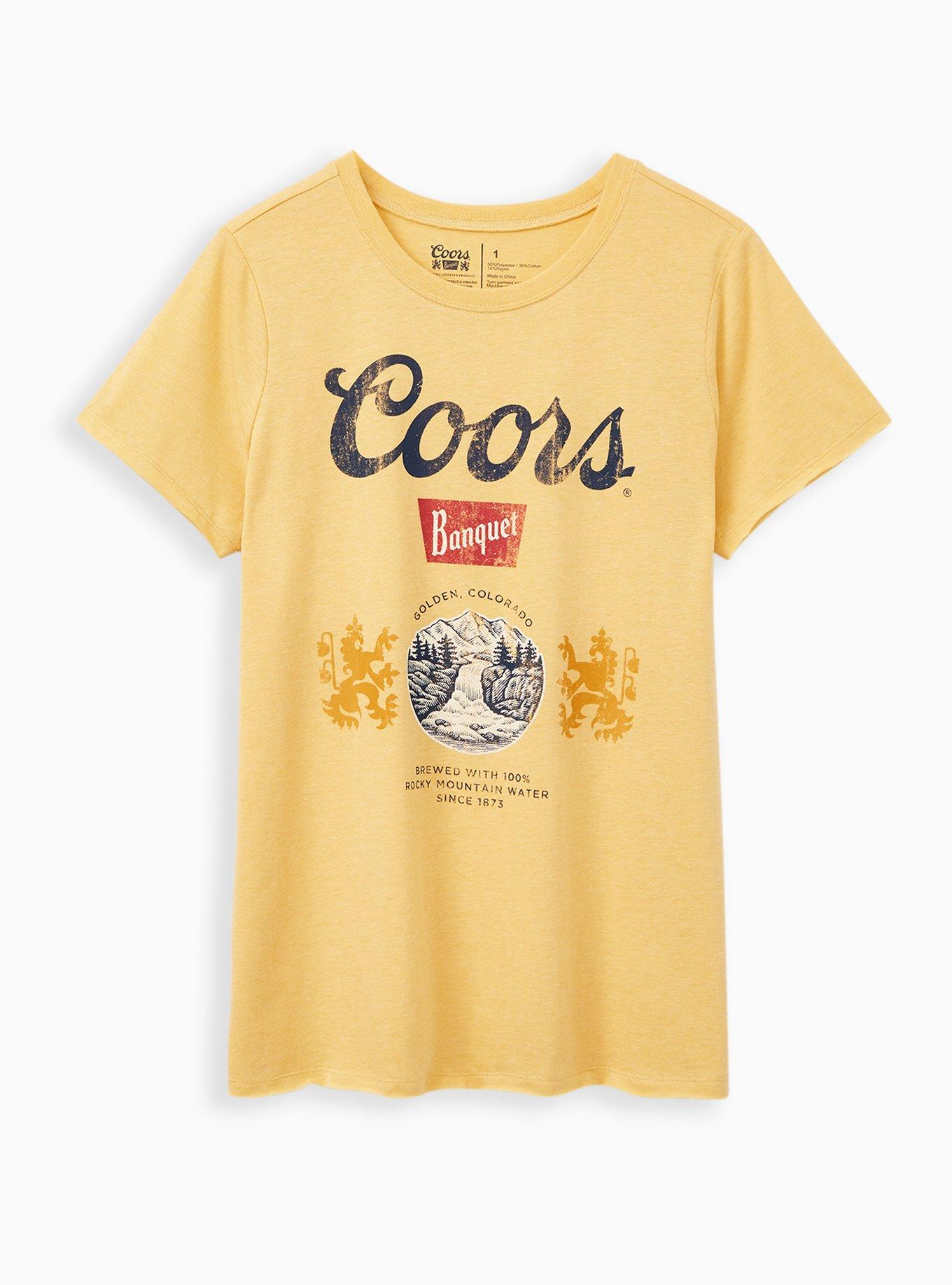 Coors Banquet Graphic Tee / T-Shirt Dress - Muted Yellow, Large | Hazel and Olive | Boutique Fashion