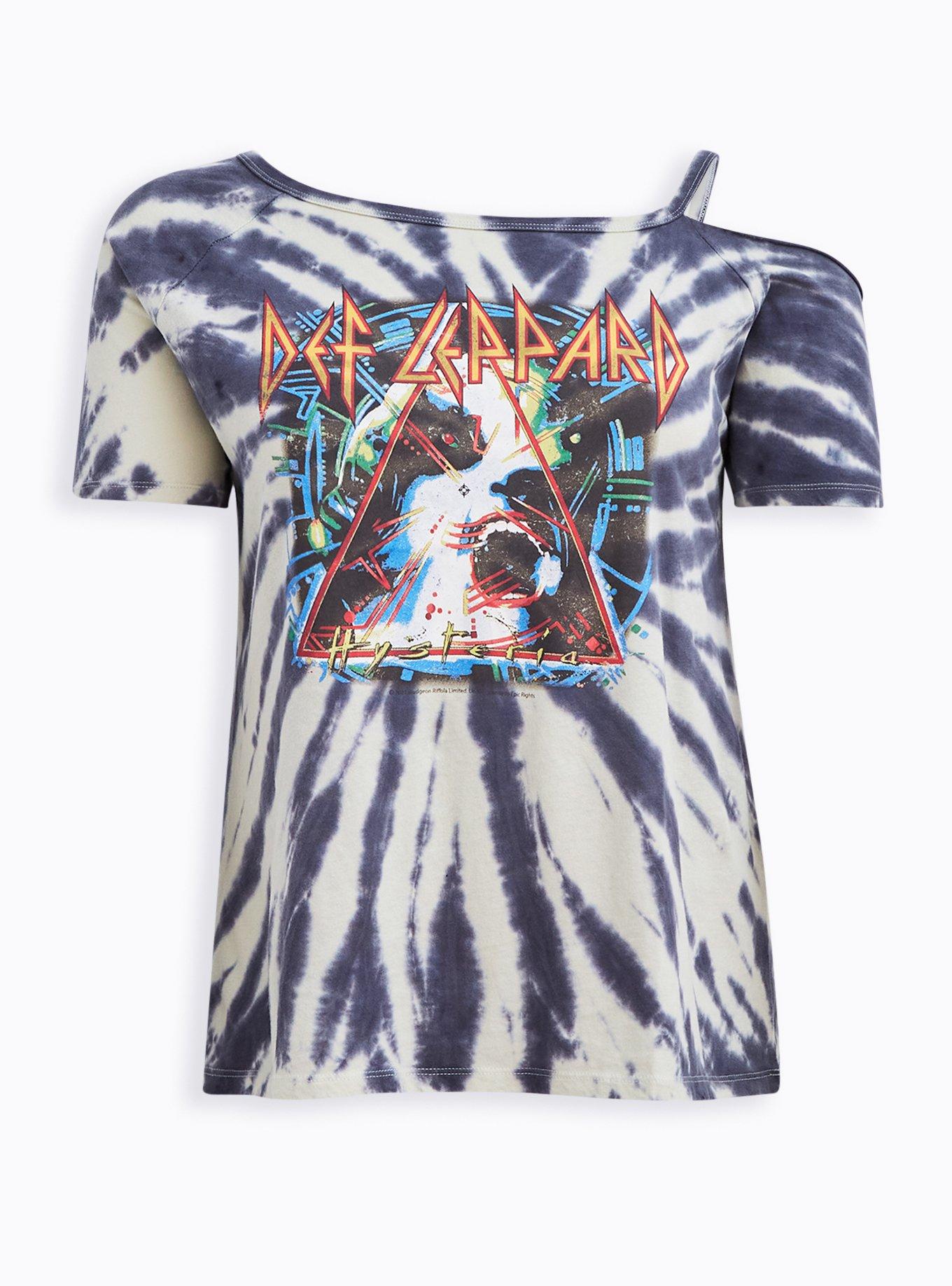 Plus Size Tie Dye Def Leppard License T-shirt