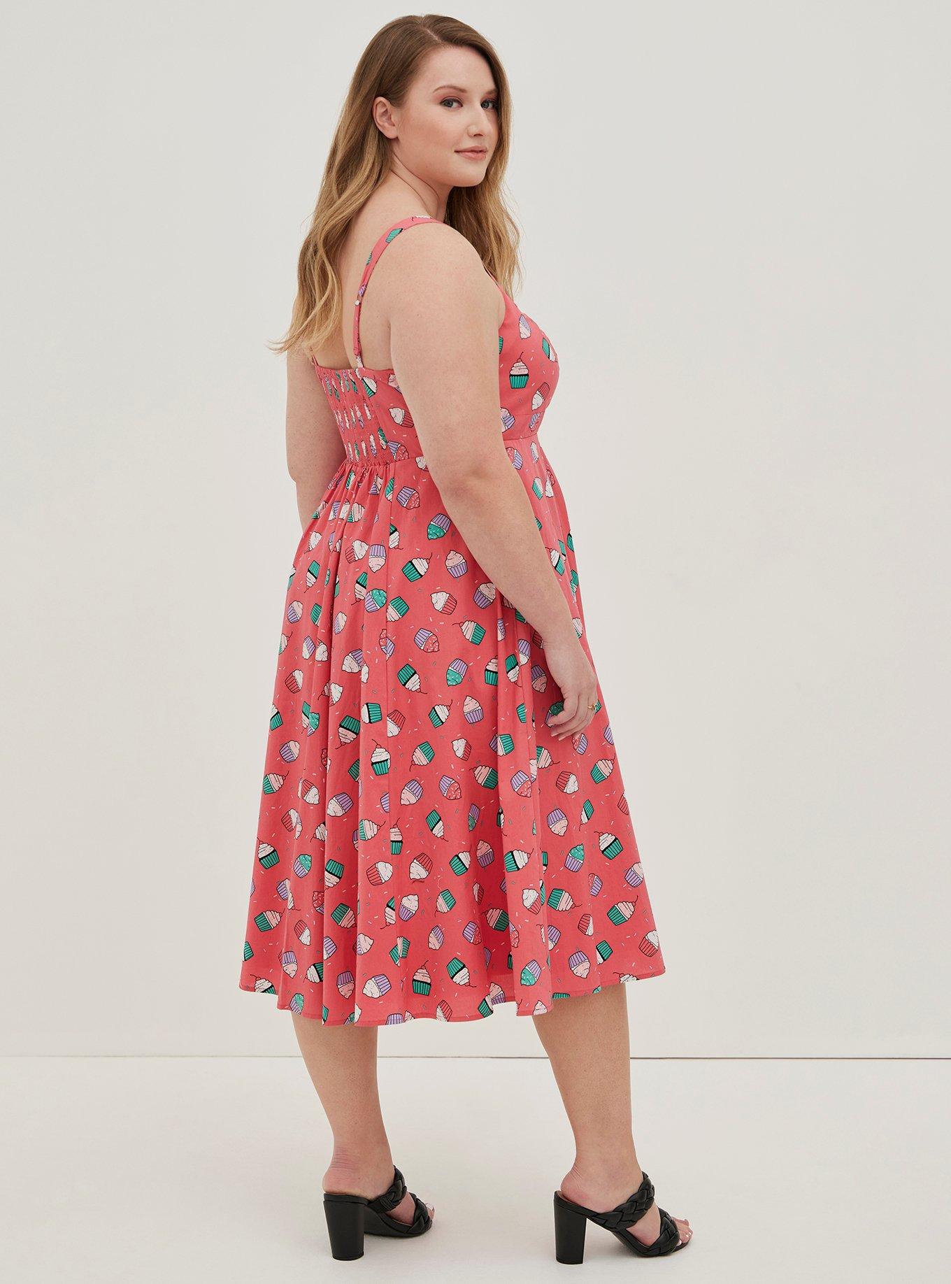 Plus Size Midi Poplin Fit Flare Dress Torrid