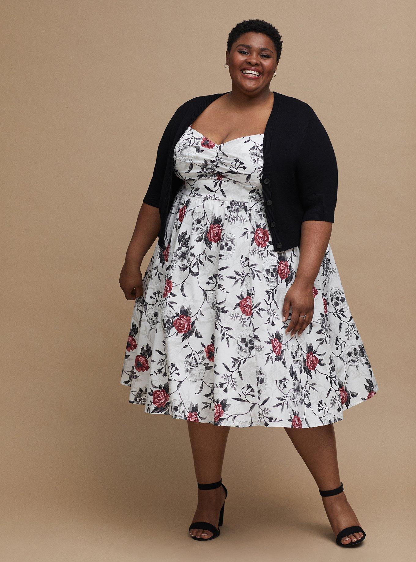 Plus Size Midi Poplin Fit Flare Dress Torrid