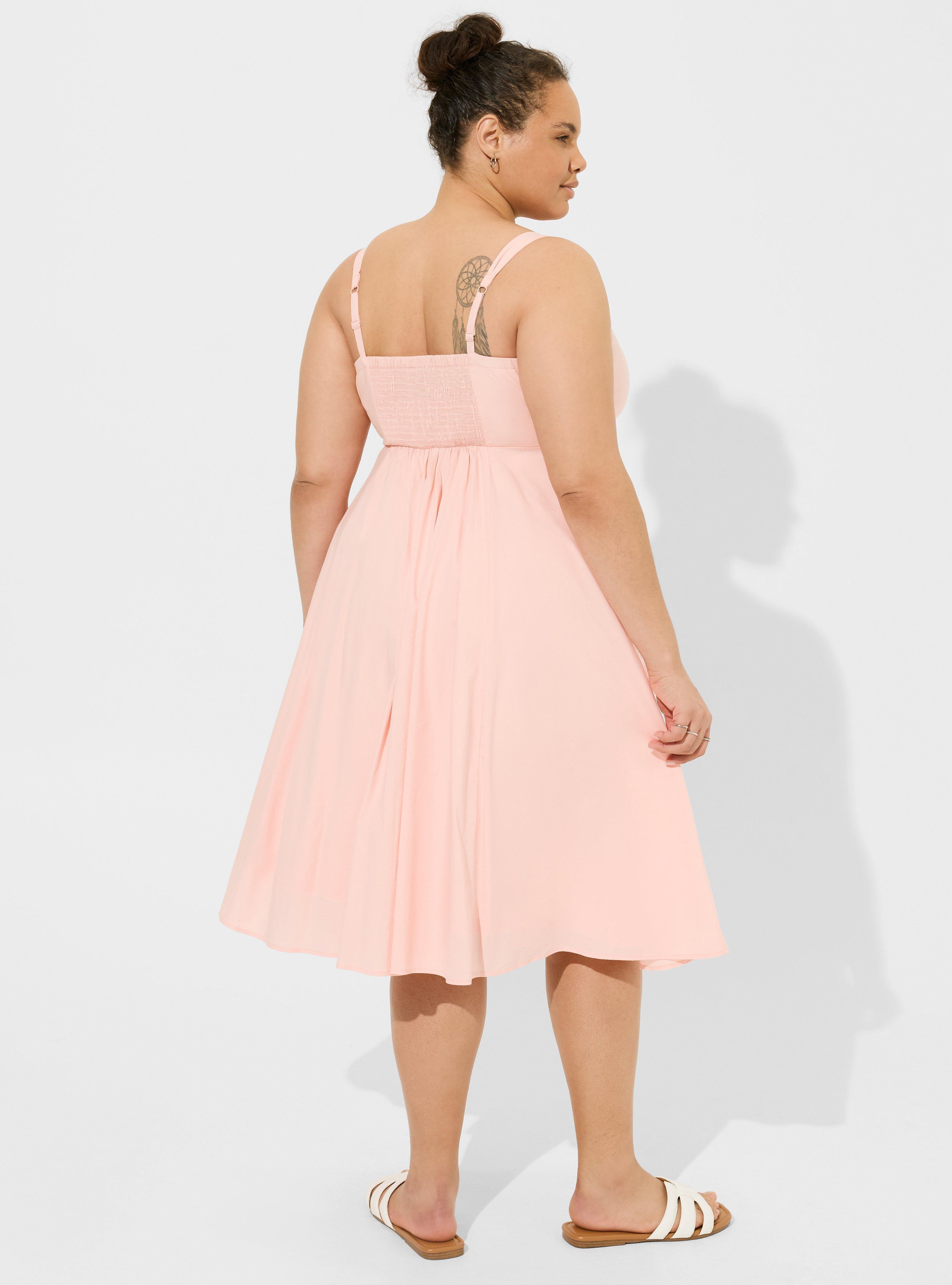 Plus Size Midi Poplin Fit Flare Dress Torrid