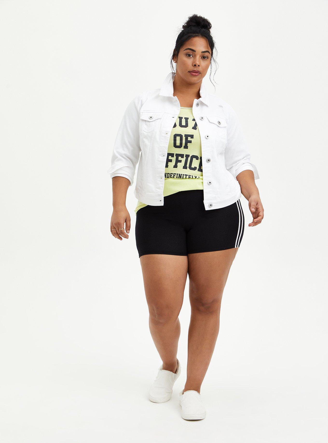 White Destructed Cropped Denim Trucker Jacket, OPTIC WHITE, alternate