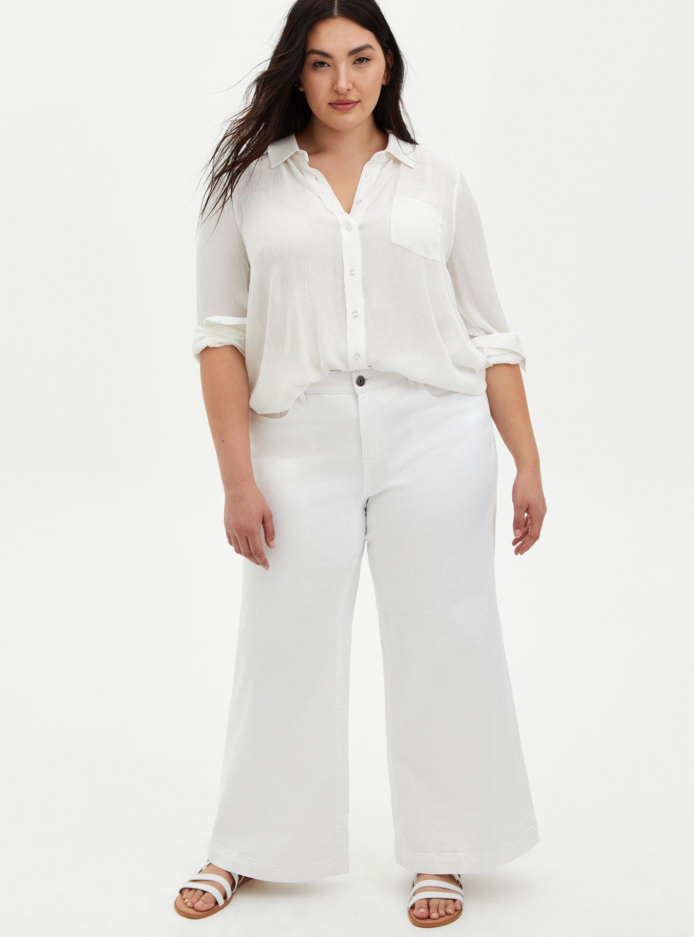 Plus Size - Crinkle Gauze Button-Down Shirt - Torrid