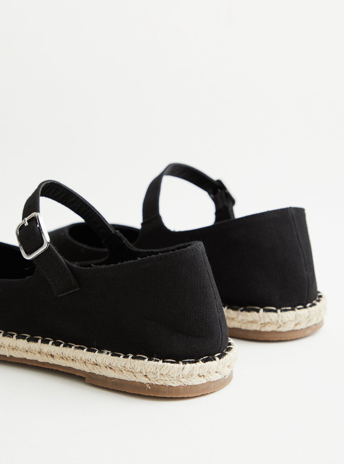 Plus Size Canvas Espadrille Flat (WW), BLACK, alternate