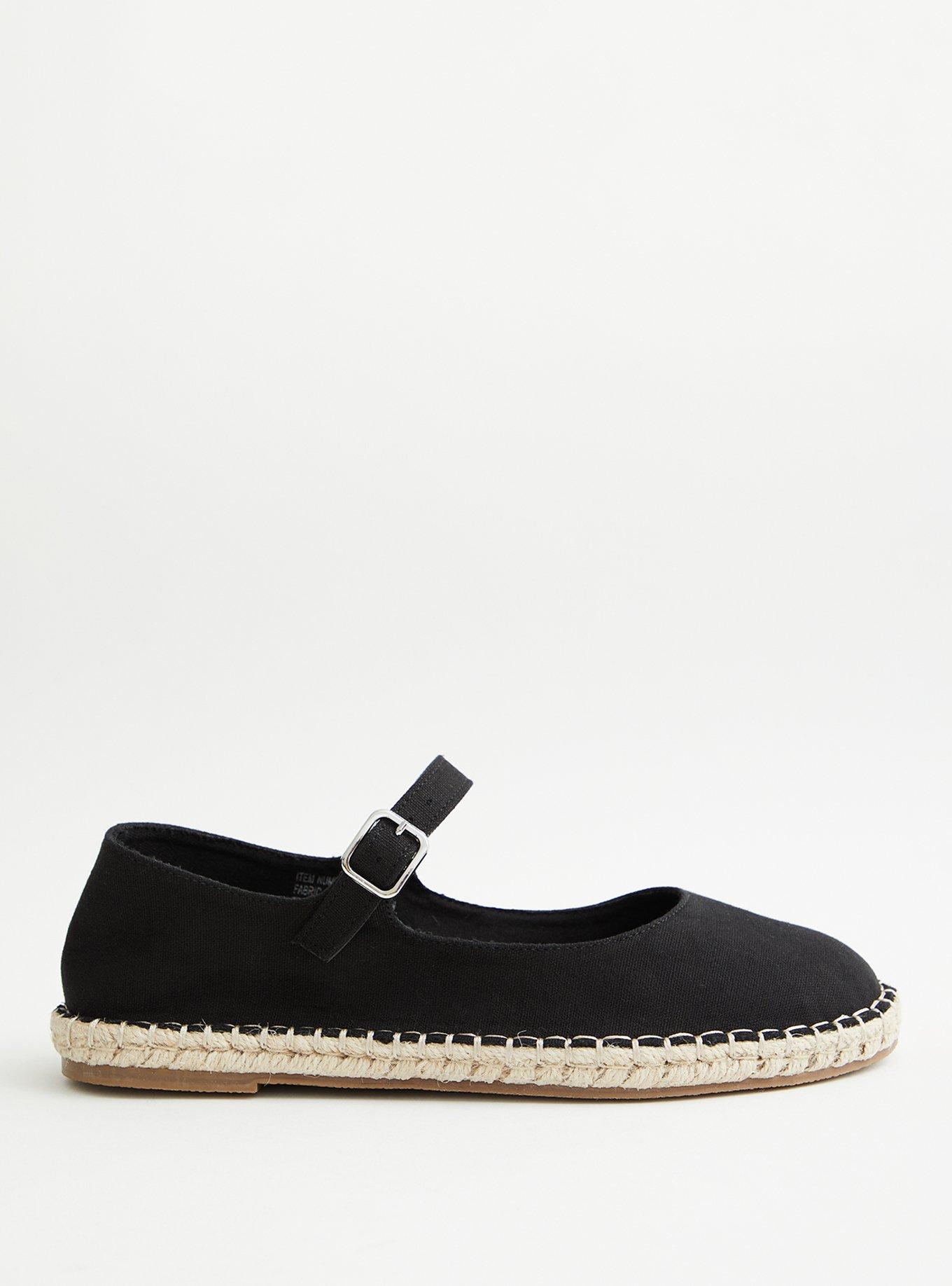 Plus Size Canvas Espadrille Flat (WW), BLACK, alternate