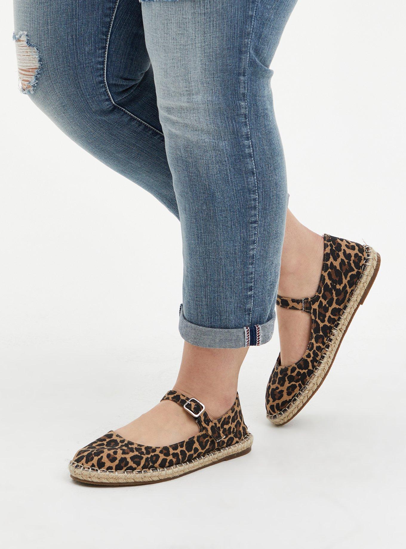 Plus Size Canvas Espadrille Flat (WW), LEOPARD, alternate