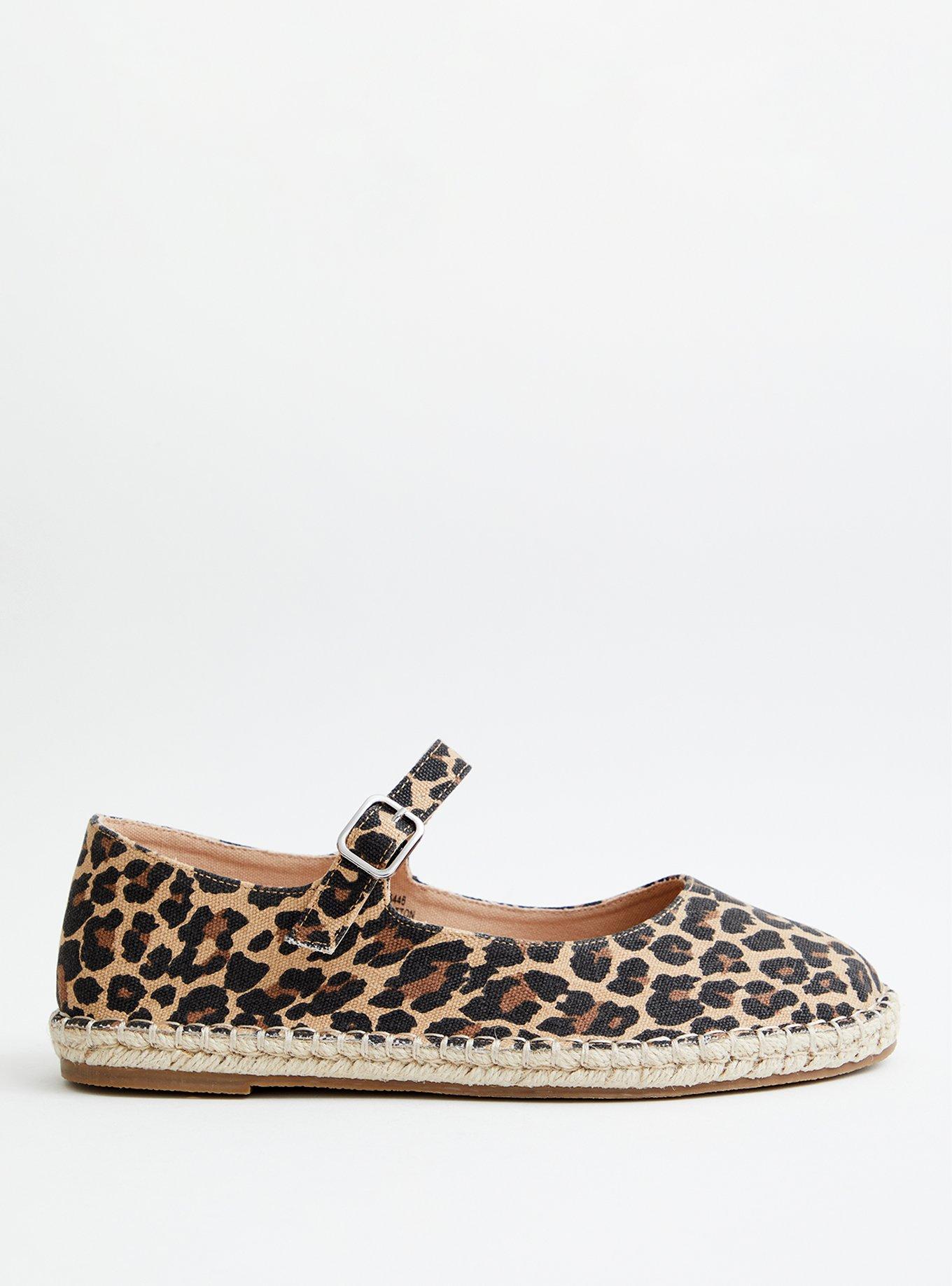 Plus Size Canvas Espadrille Flat (WW), LEOPARD, alternate