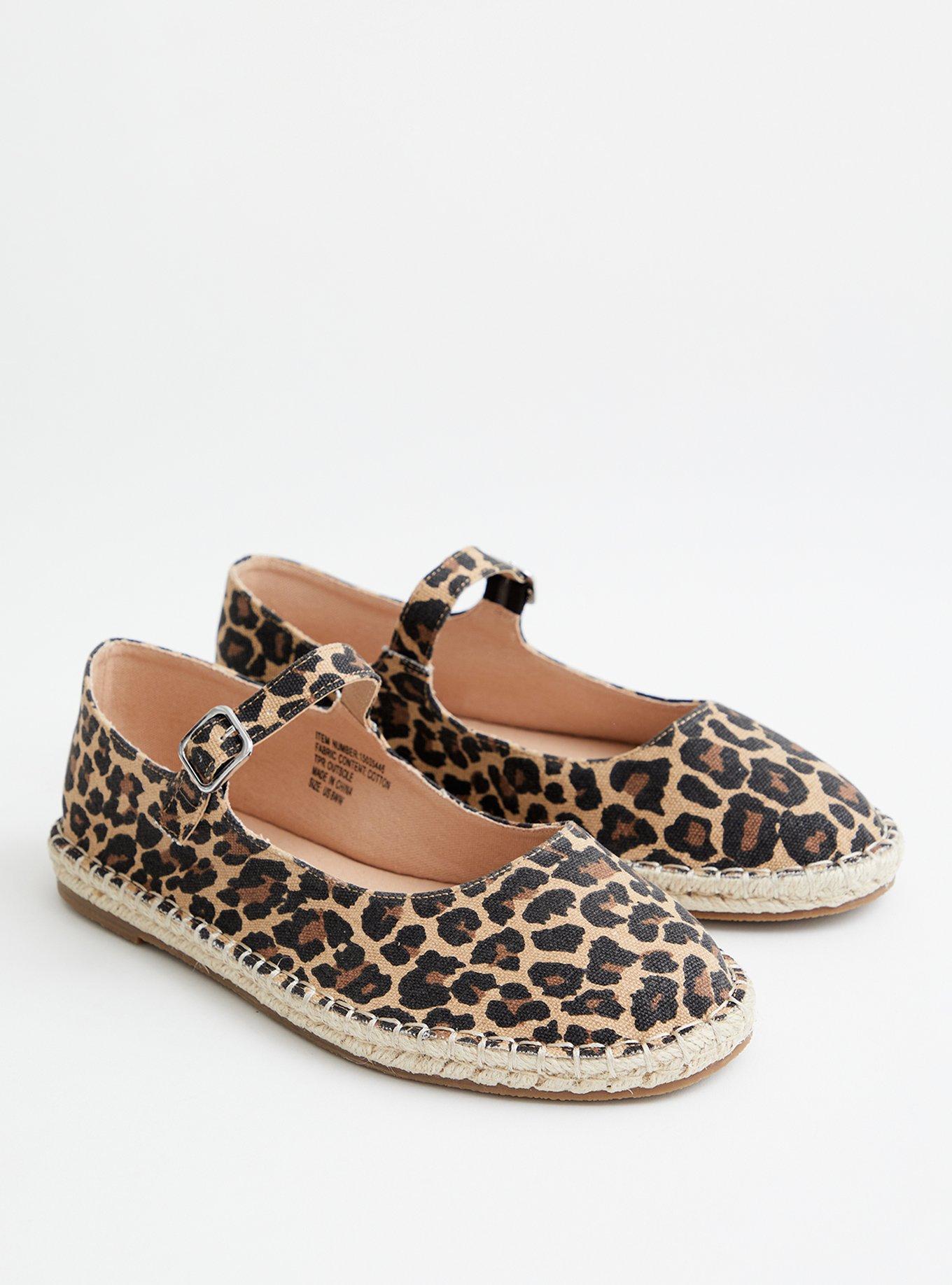 Plus Size Canvas Espadrille Flat (WW), LEOPARD, hi-res