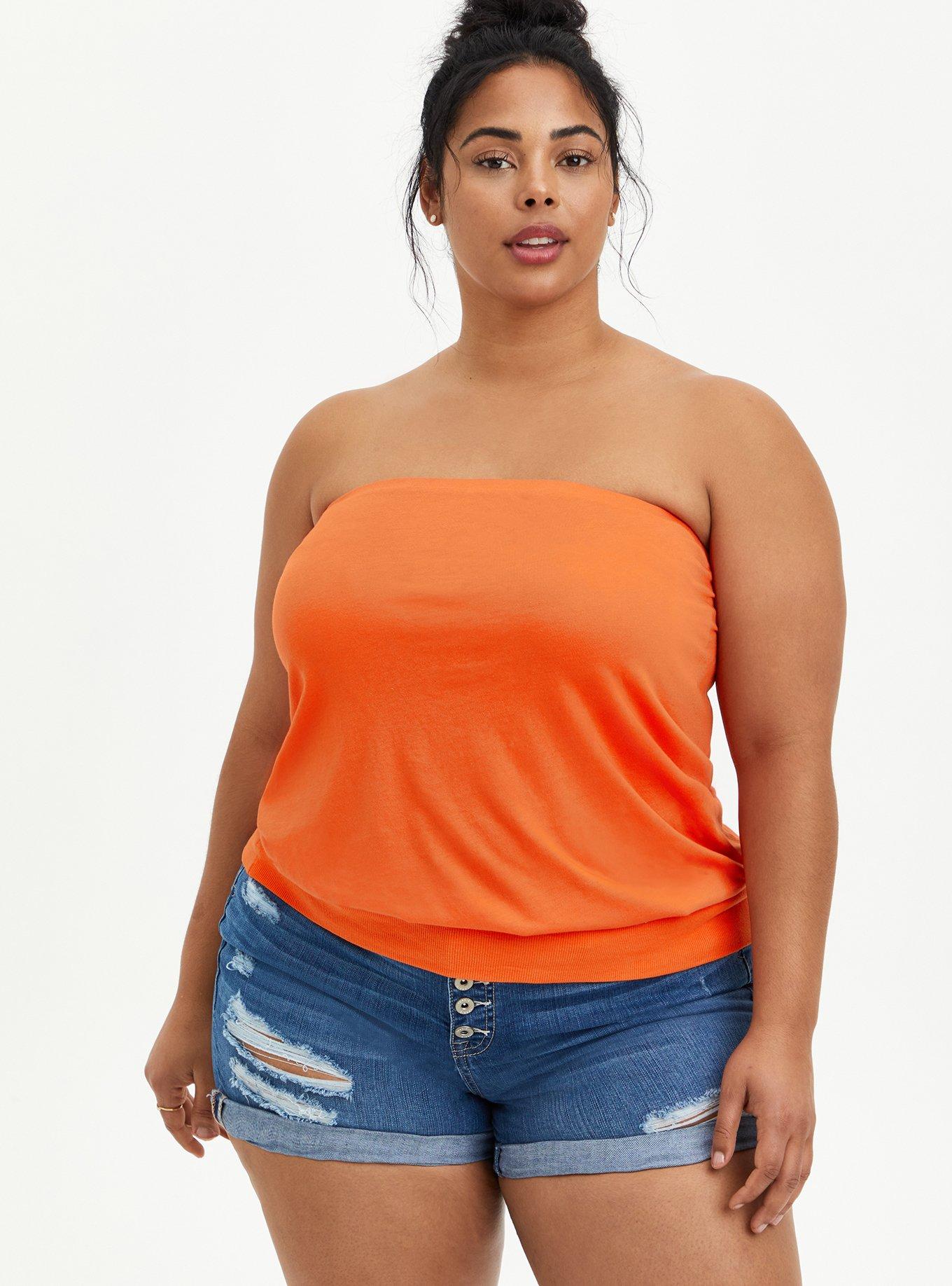 Plus Size - Cotton Modal Strapless Banded Bottom Tube Top - Torrid