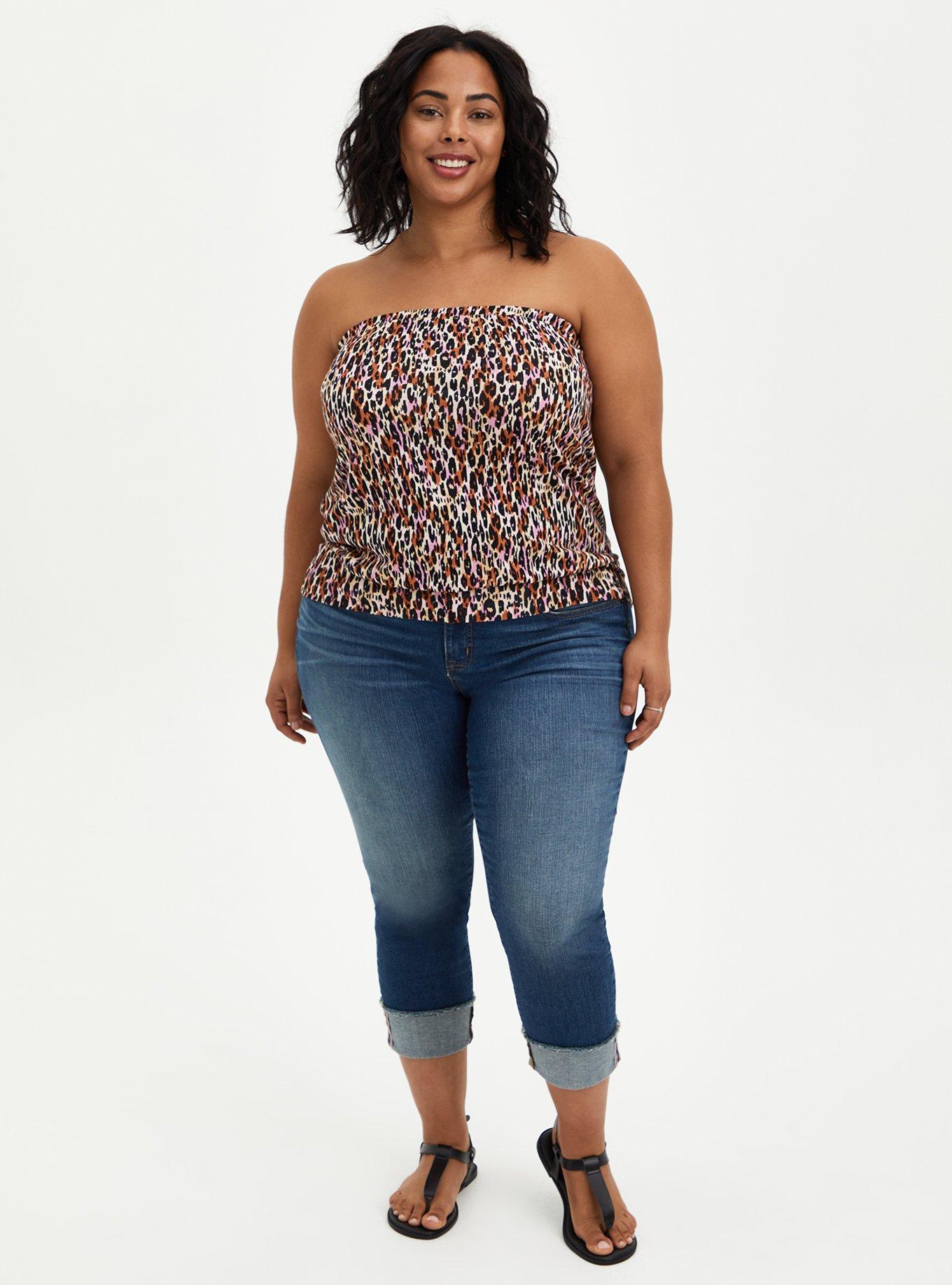 Plus size cotton tube hot sale tops