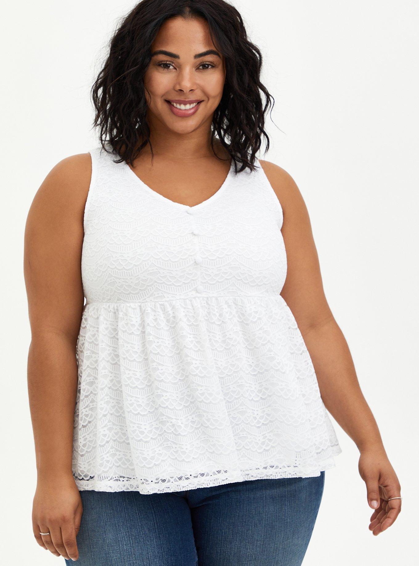 NWT Torrid Plus Size 4 4X 26 GODDESS TIERED TANK - SUPER SOFT