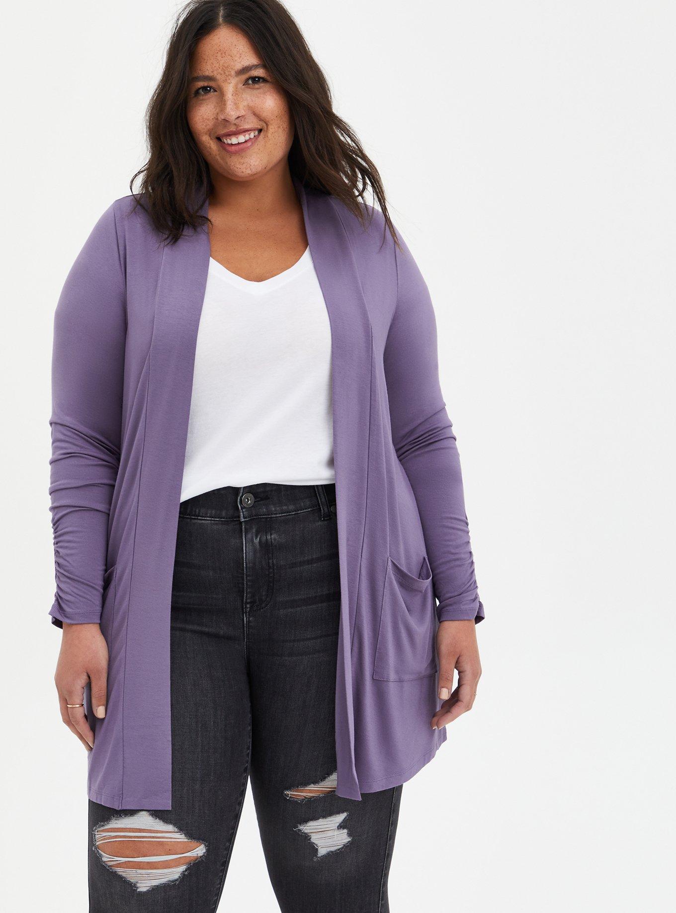 Plus Size - Chenille Cocoon Open Front Ribbed Sweater - Torrid