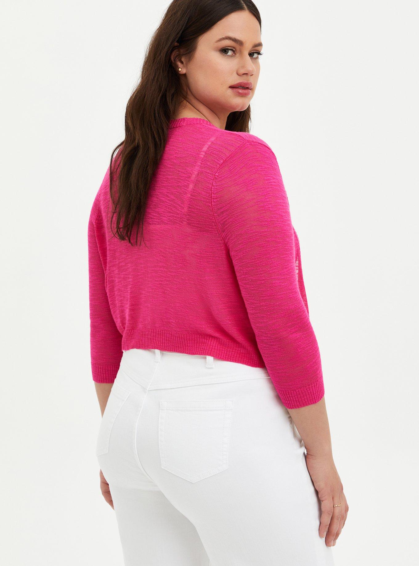 Hot pink shrug plus size best sale