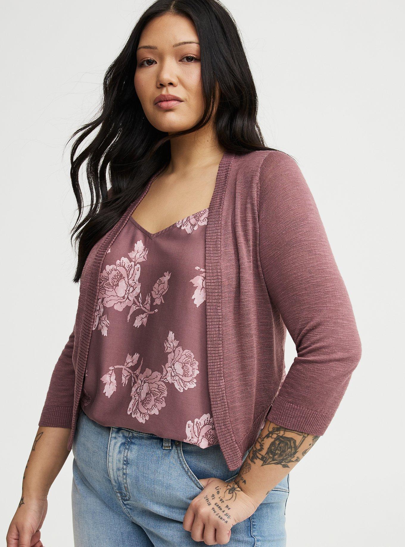 Open Front Shrug Cardigan, ROSE TAUPE, alternate