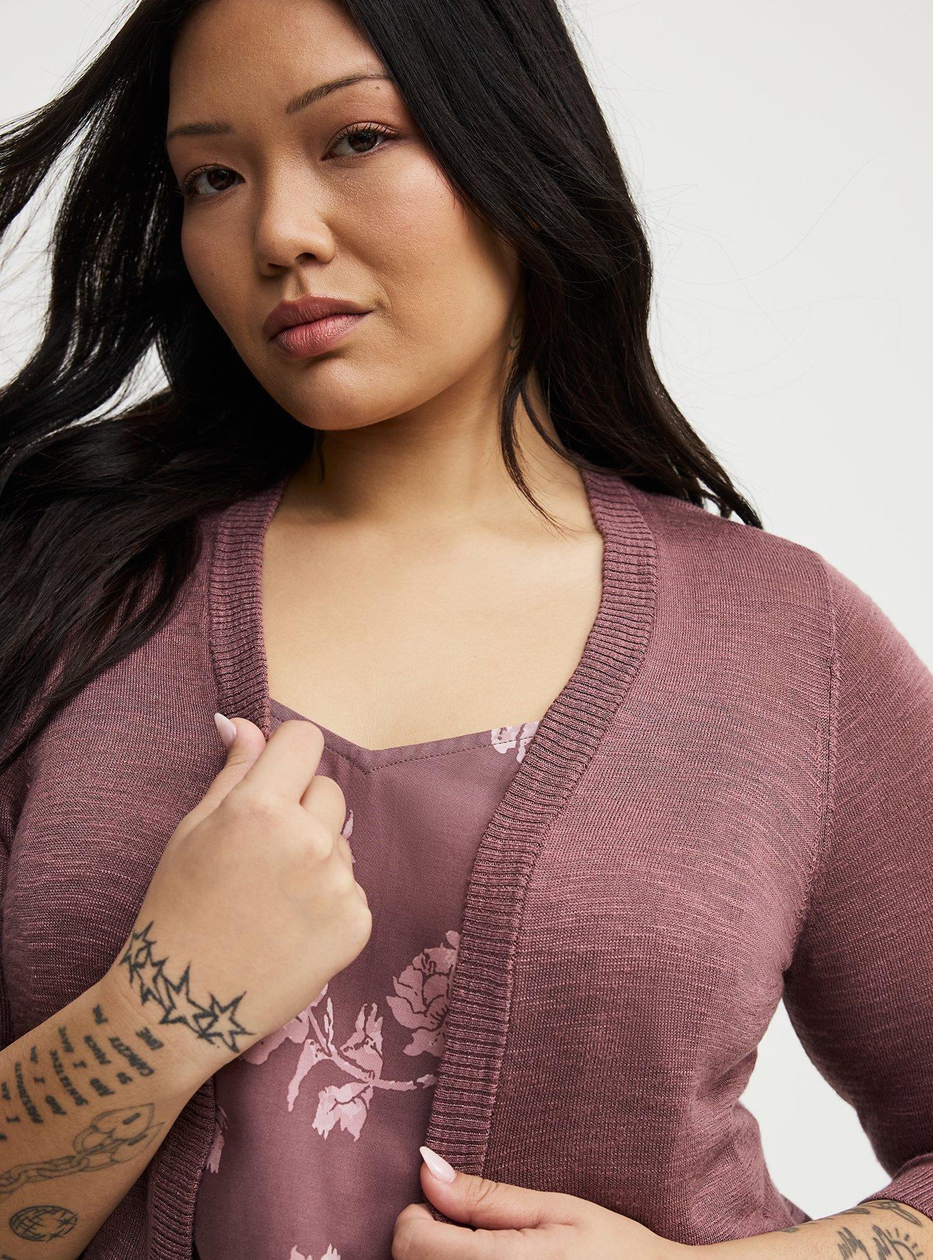 Open Front Shrug Cardigan, ROSE TAUPE, alternate