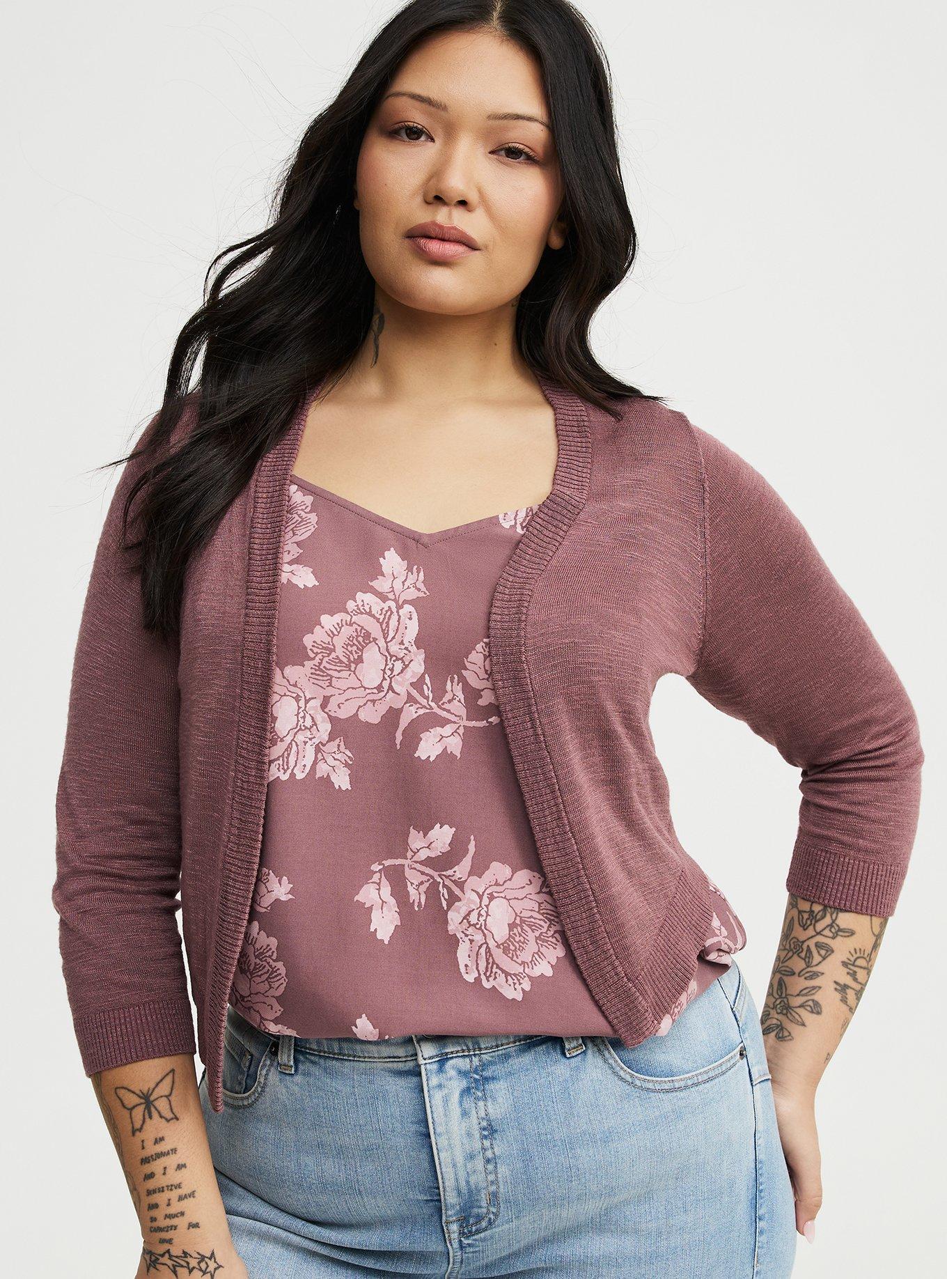 Open Front Shrug Cardigan, ROSE TAUPE, hi-res