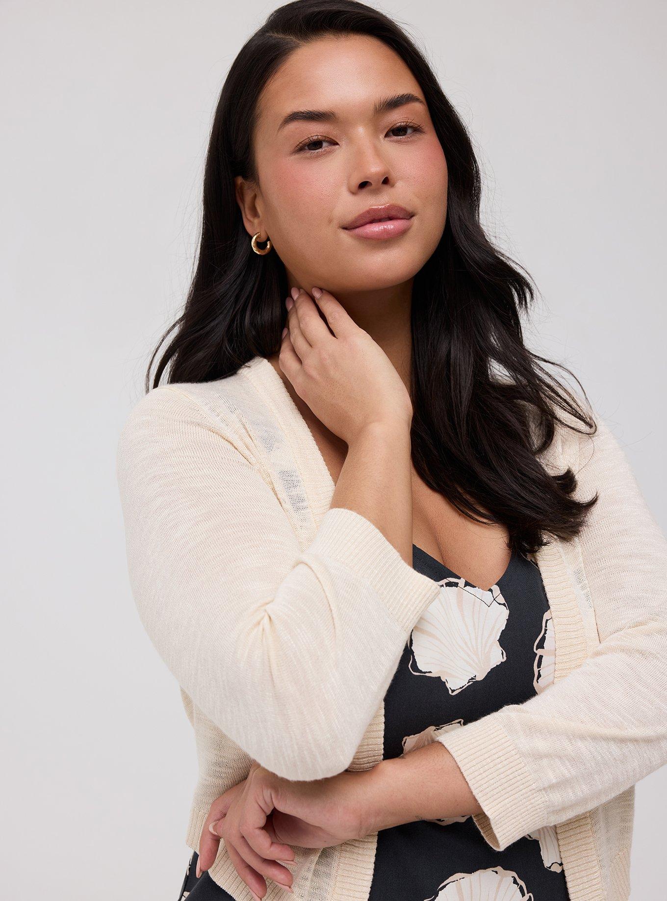 Open Front Shrug Cardigan, WHITE SWAN, alternate