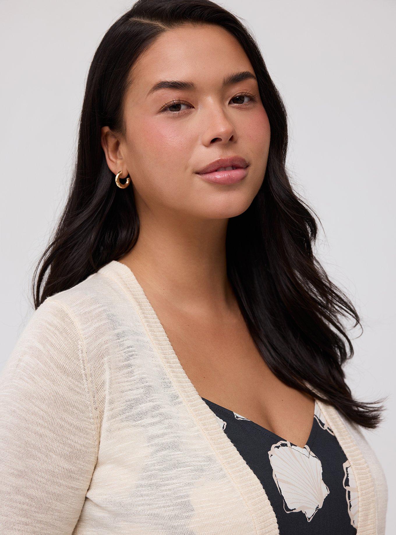 Open Front Shrug Cardigan, WHITE SWAN, alternate