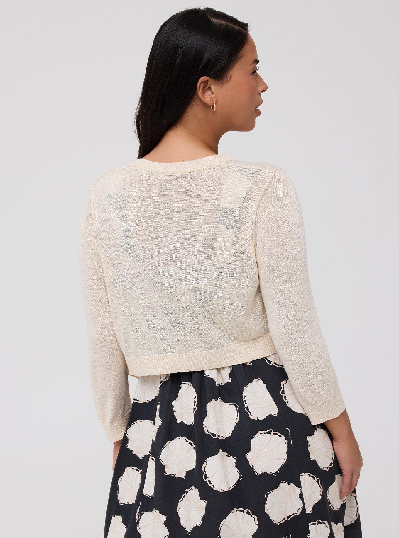 Open Front Shrug Cardigan, WHITE SWAN, alternate