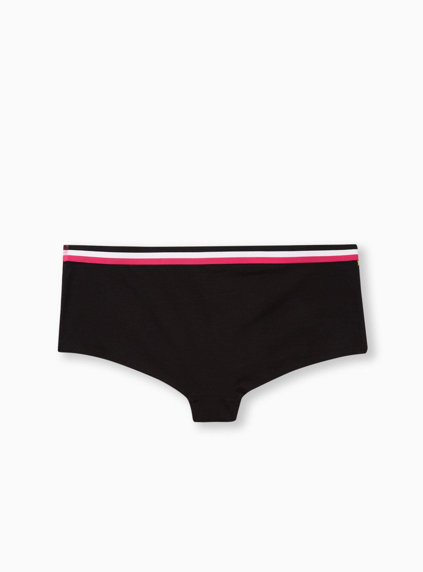 Plus Size Black Nickelodeon Real Monsters Cotton Boyshort Panty, MULTI, alternate