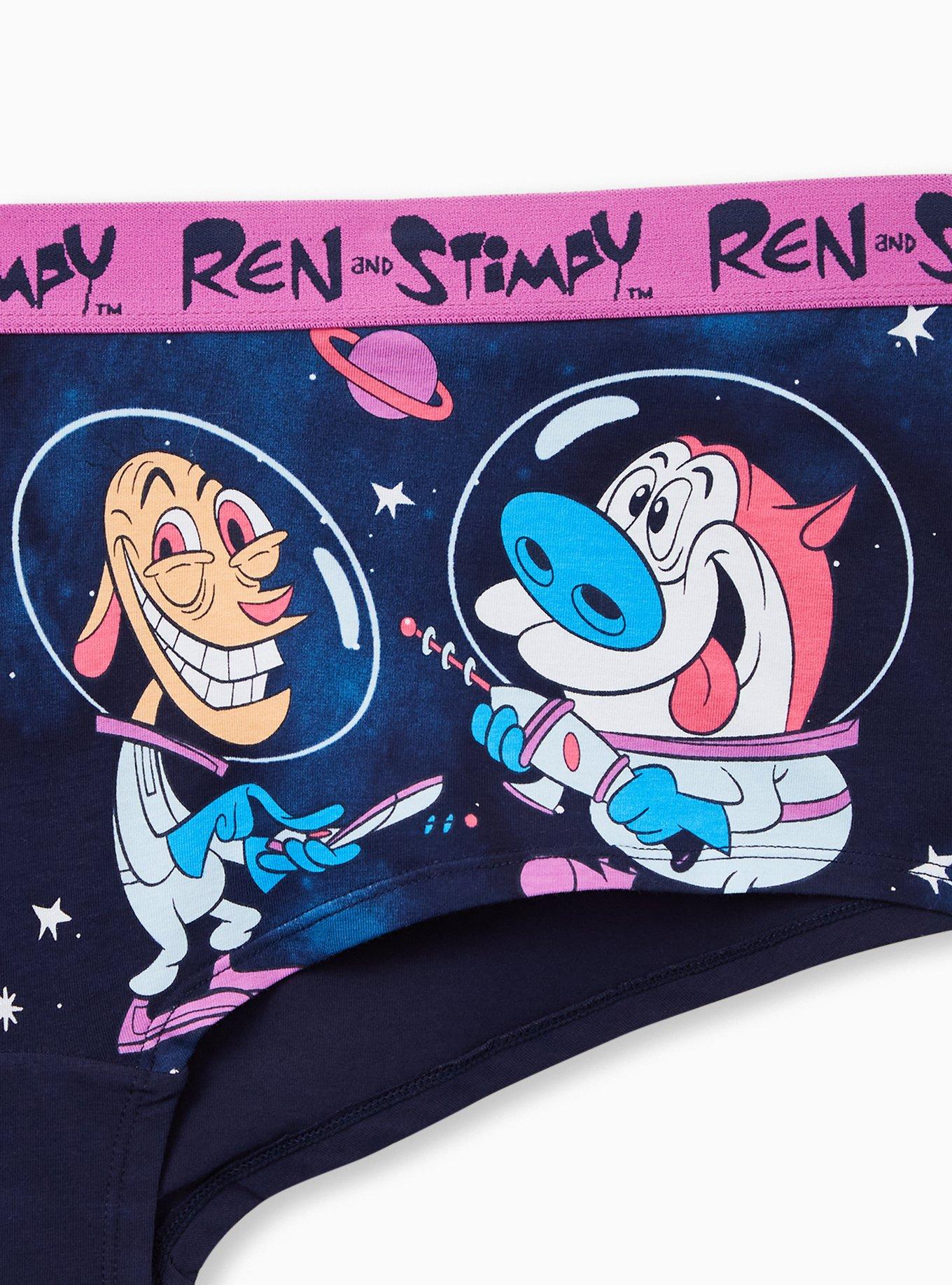 Plus Size - Blue Nickelodeon Ren & Stimpy Cotton Boyshort Panty - Torrid