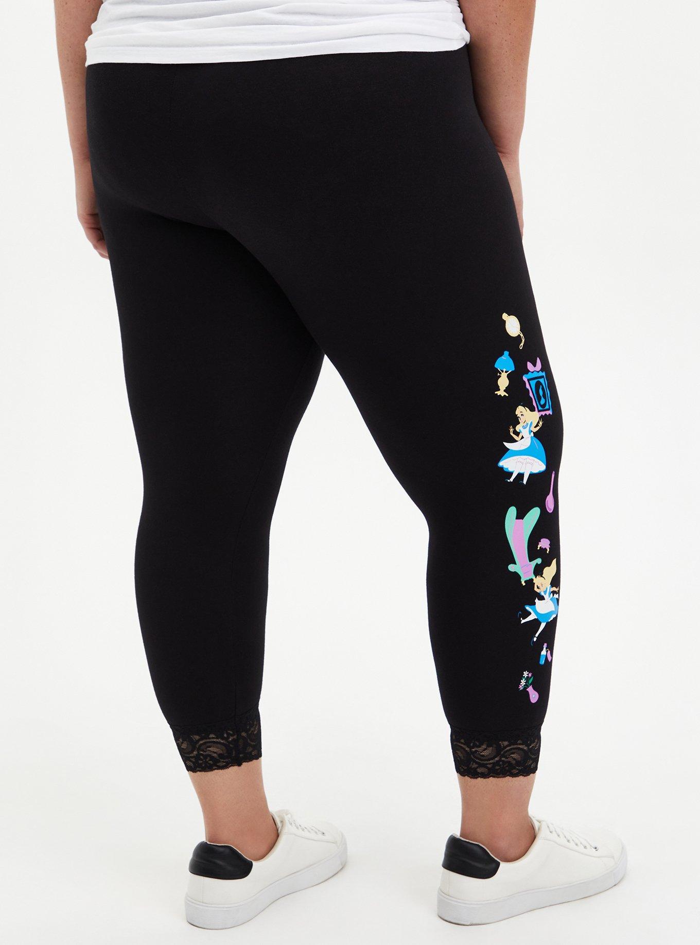 Plus Size Disney Alice In Wonderland Curiouser Lace Hem Crop Legging Torrid