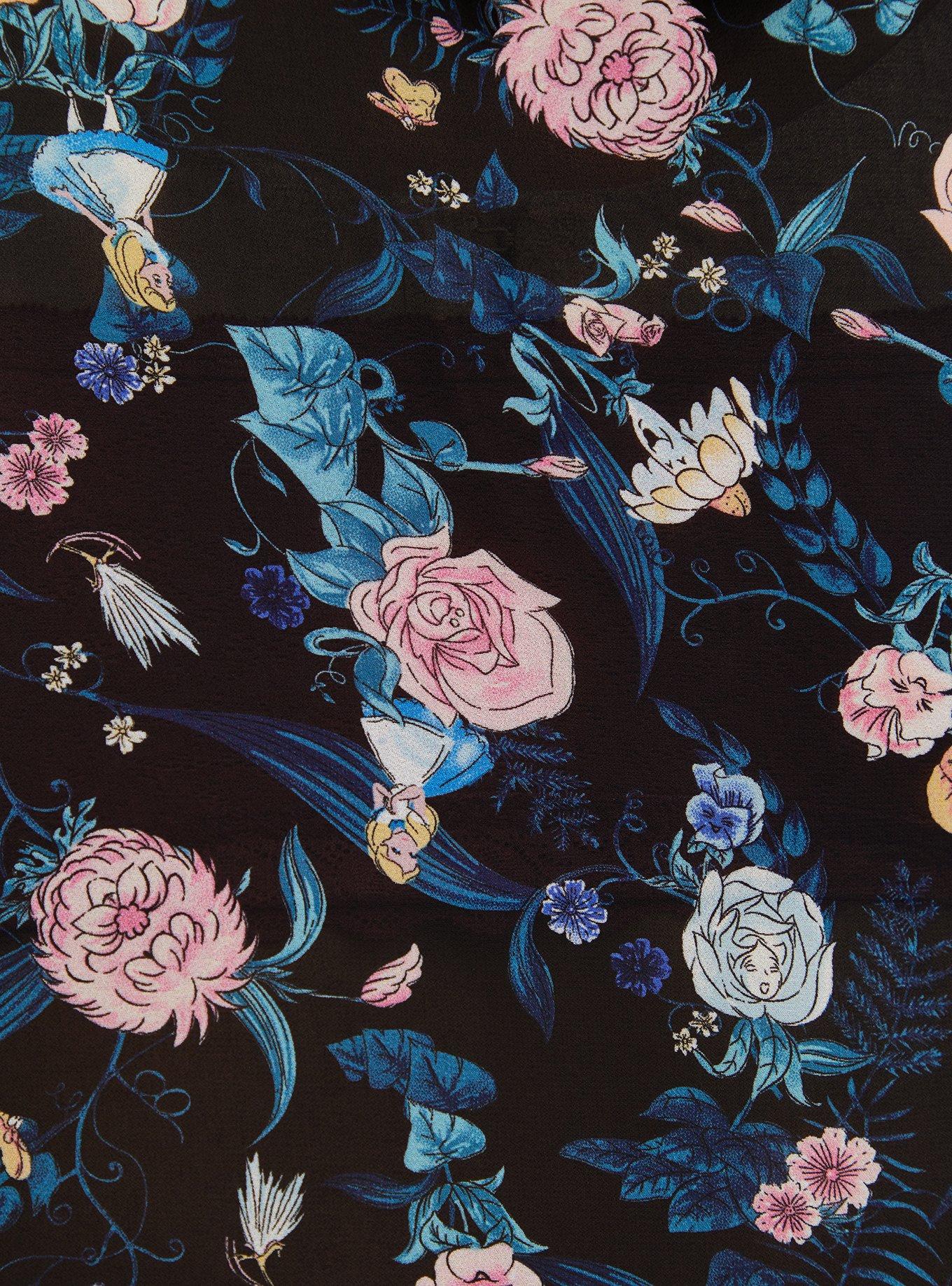 Plus Size Disney Alice In Wonderland Button Down Tunic, MULTI, alternate