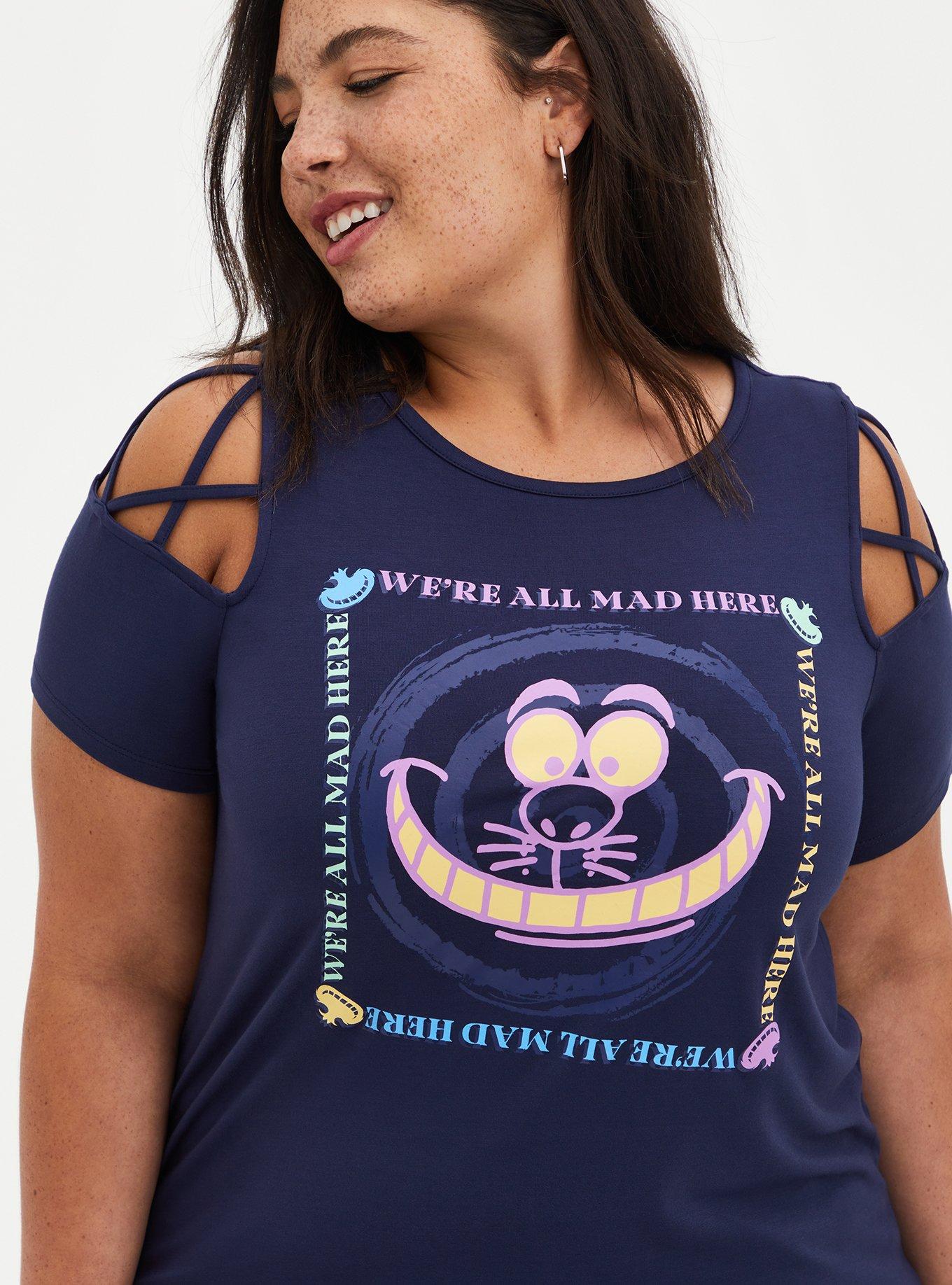 Plus Size - Disney Alice In Wonderland Cheshire Cat Lattice Sleeve