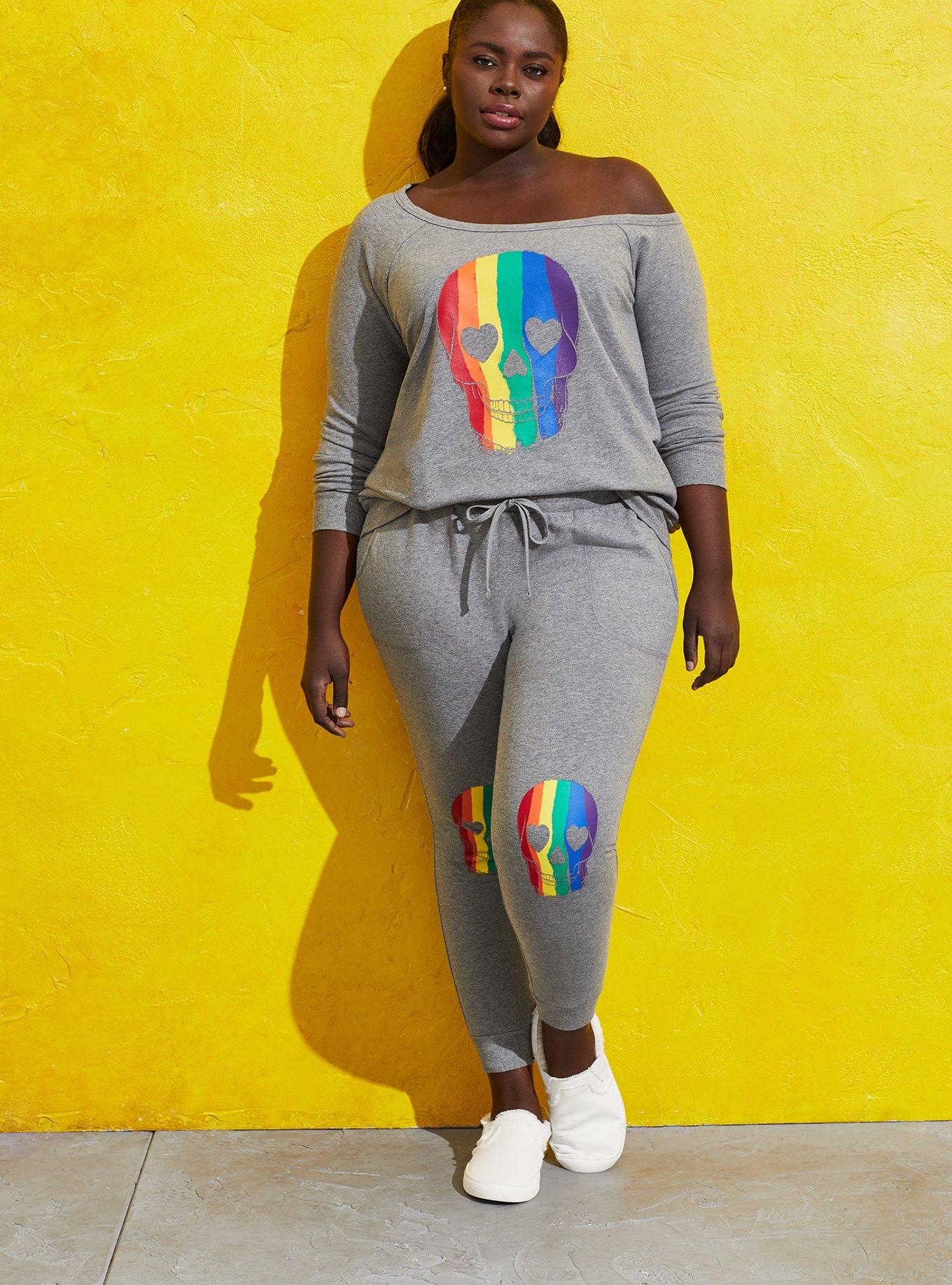 Grey rainbow sweatshirt sale