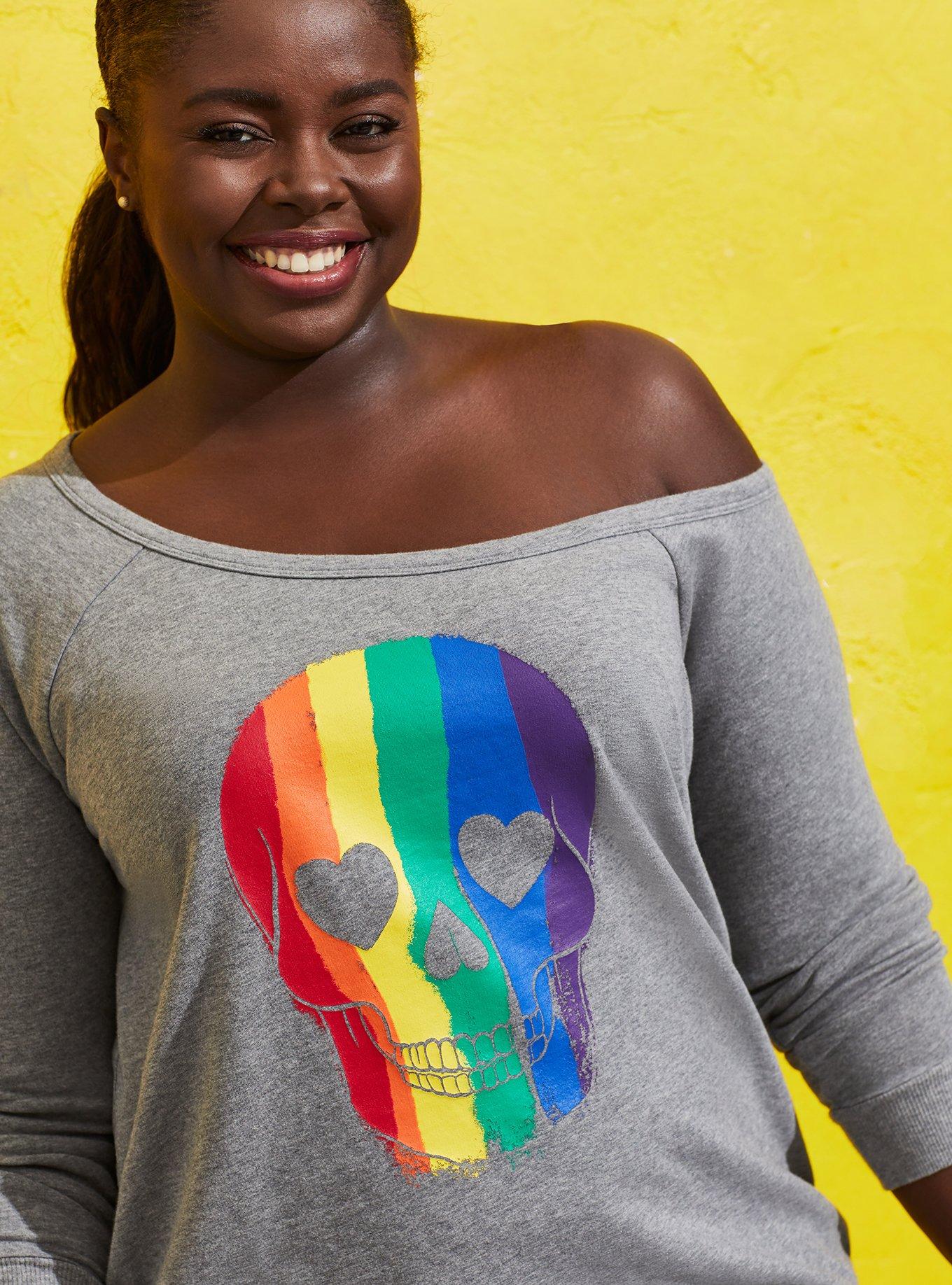 Grey rainbow fashion sweatshirt