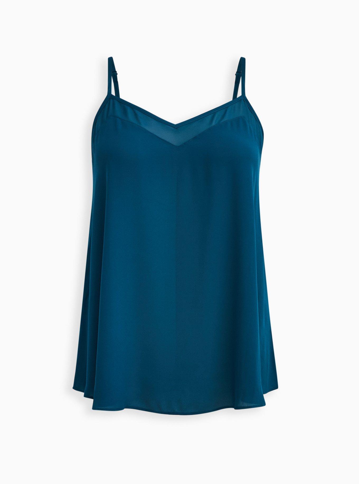Sophie Georgette Chiffon Inset Swing Cami, BLUE, hi-res