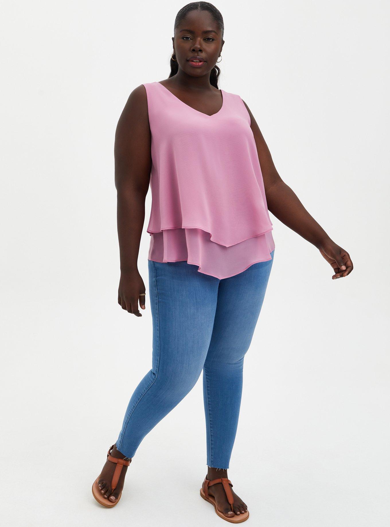 Plus Size - Chiffon Double Layer Tank - Torrid