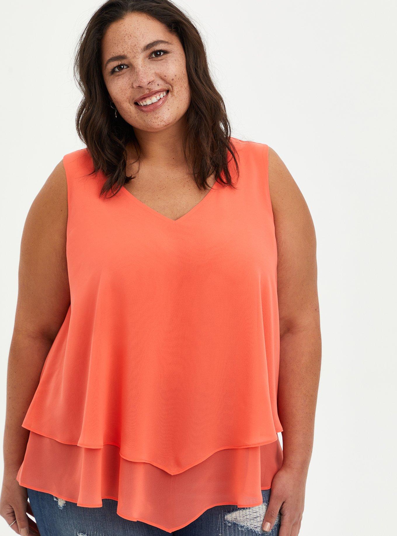 Plus Size - Chiffon Double Layer Tank - Torrid