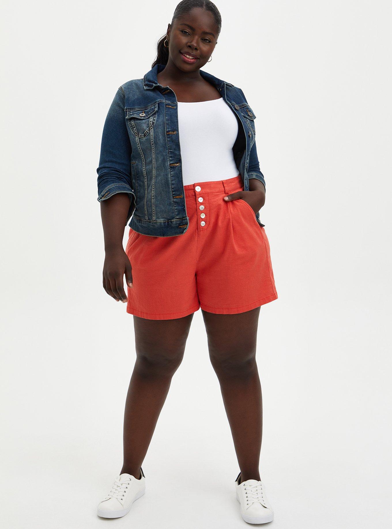 Plus size linen outlet shorts