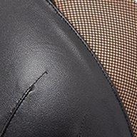 Plus Size Push-Up Plunge Bra - Faux Leather & Mesh Black with 360° Back Smoothing™, RICH BLACK, swatch