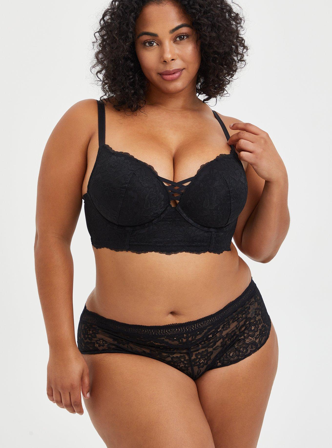 XO Plunge Push-Up Bra, RICH BLACK, alternate