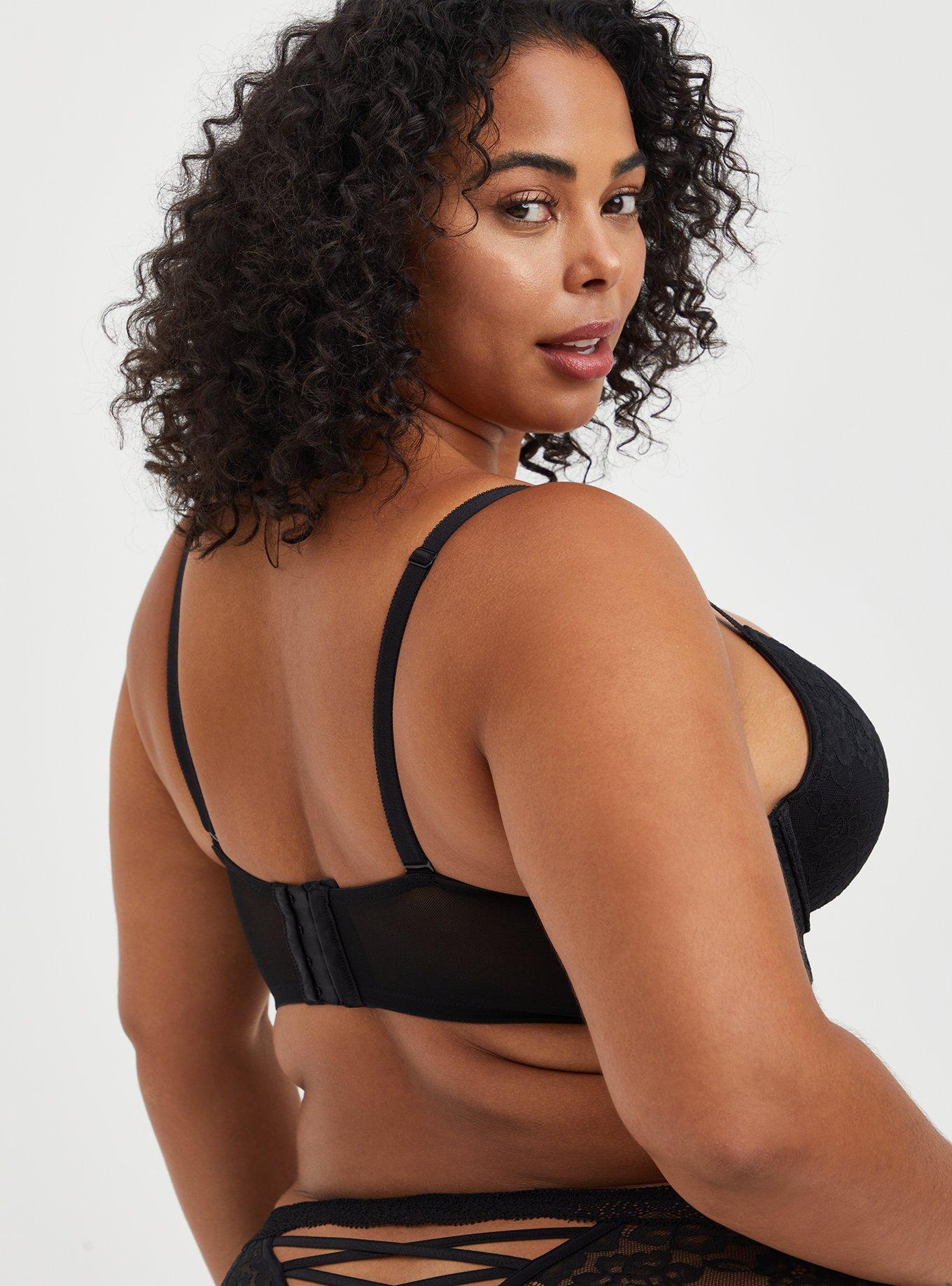 XO Plunge Push-Up Bra, RICH BLACK, alternate