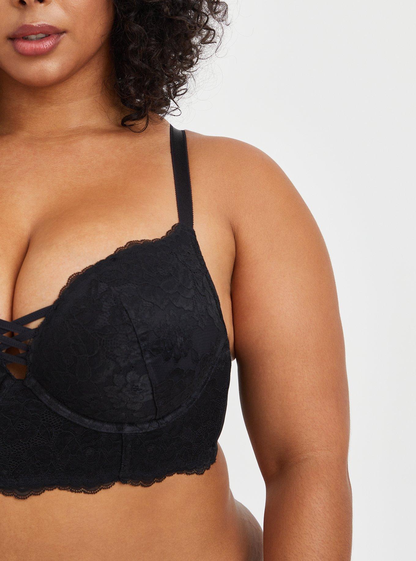 XO Plunge Push-Up Bra, RICH BLACK, alternate