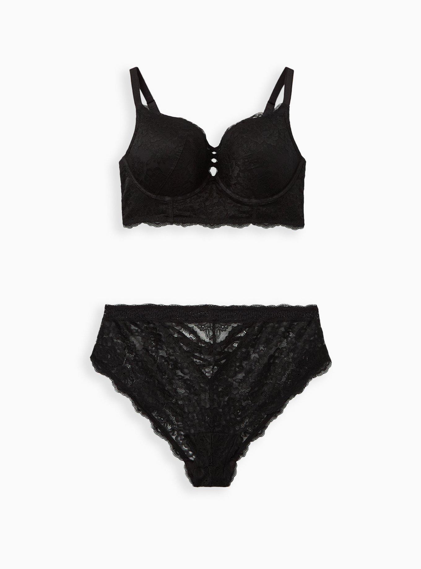 XO Plunge Push-Up Bra, RICH BLACK, alternate