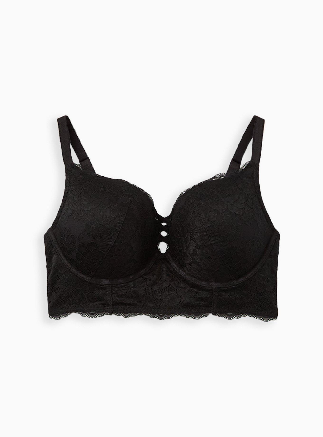 Plus Size XO Longline PushUp Bra Lace Black Torrid