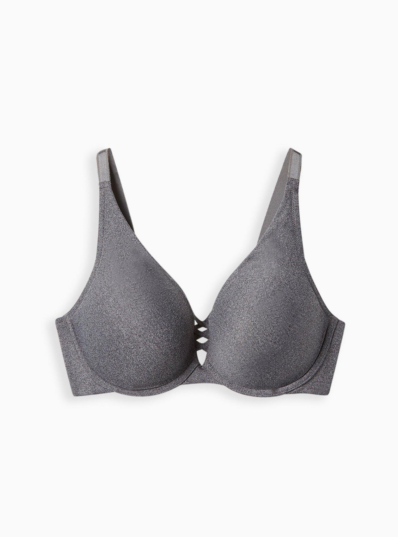 Torrid Size 46C Push Up Plunge Charcoal Gray Bra - $32 - From