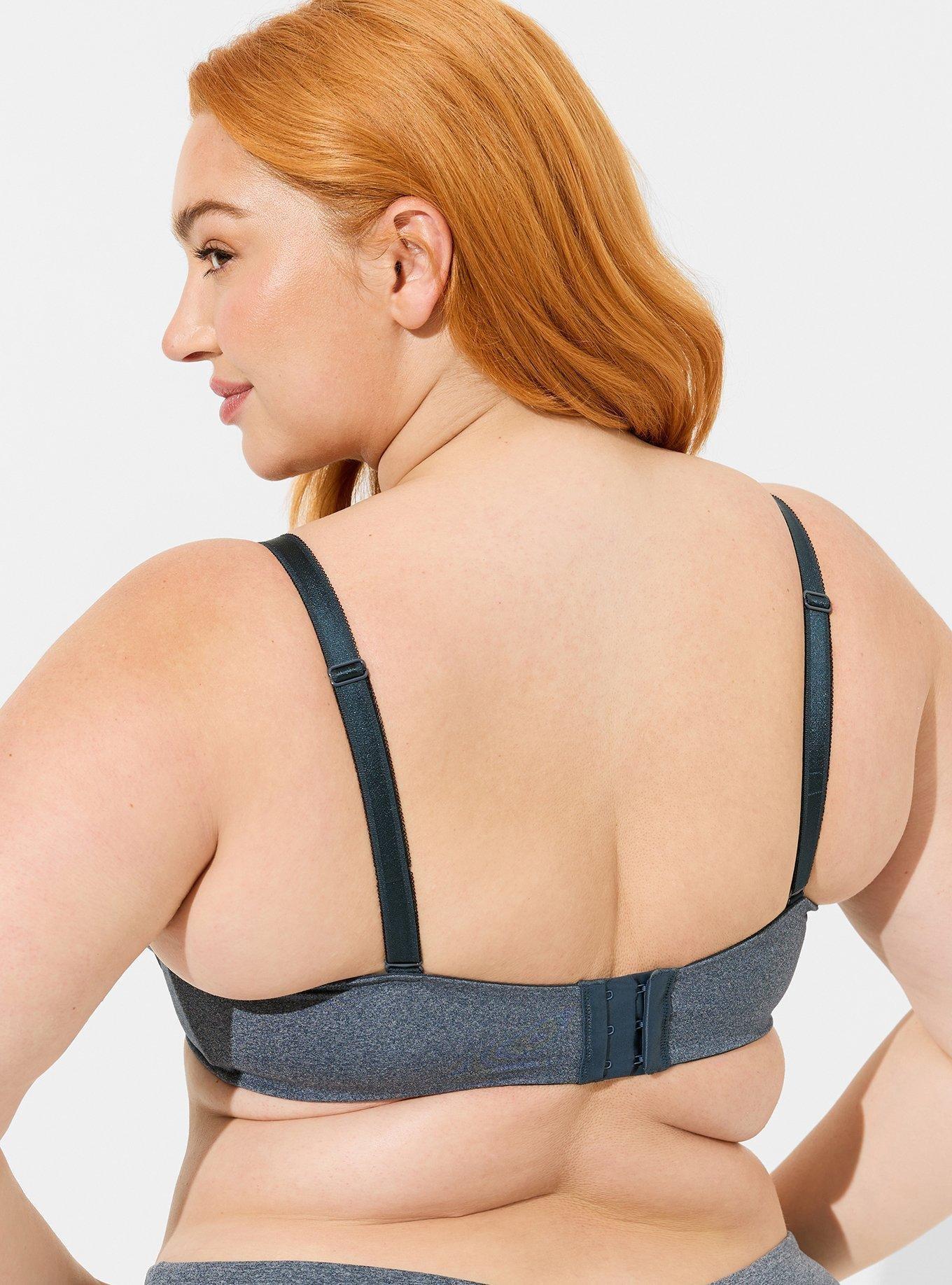 Plus Size XO Plunge Push-Up Bra, MIDNIGHT NAVY HEATHER, alternate